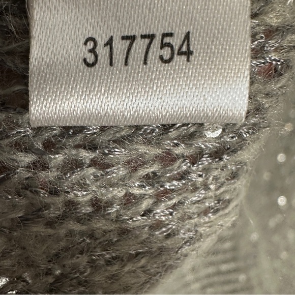 Ann Taylor size XL gray sparkly open weave sweater, lightweight, date night - Picture 8 of 10
